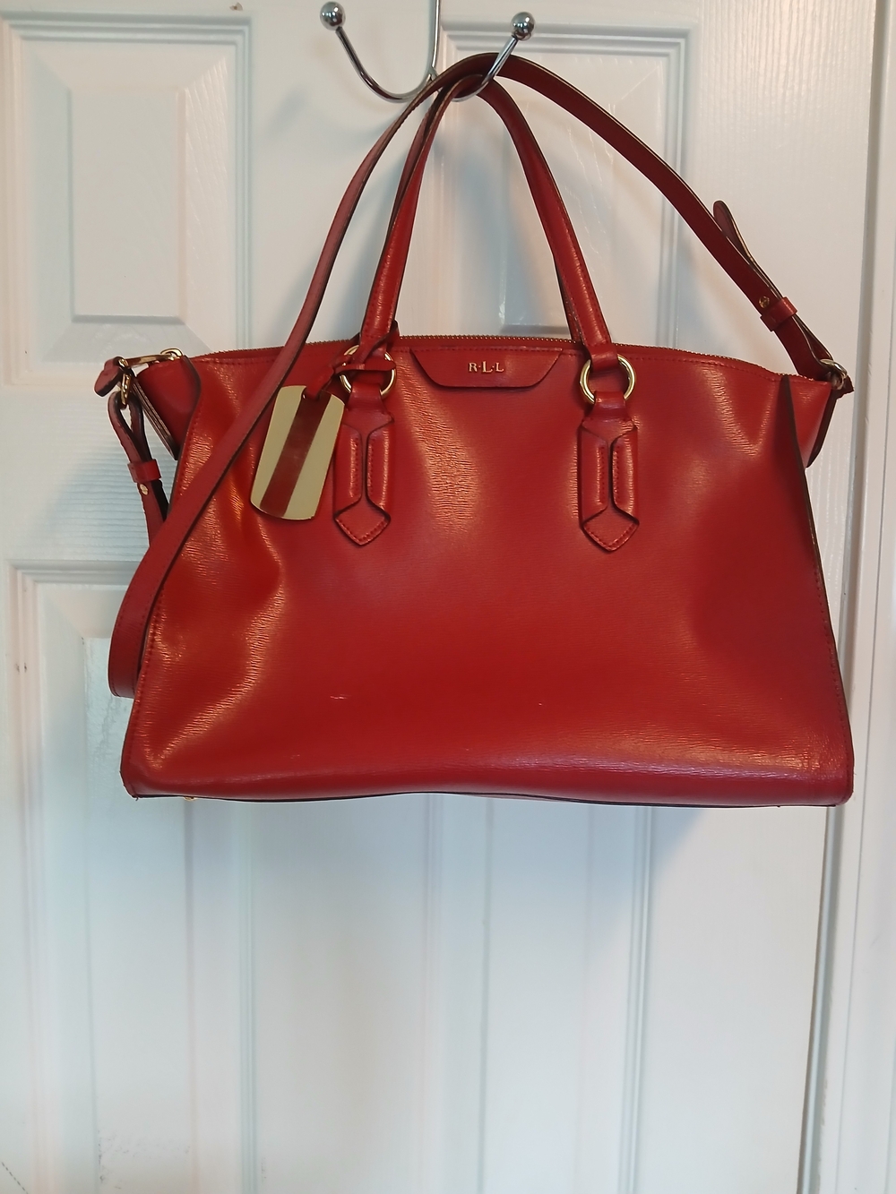 Lauren Ralph Lauren Red Tote Bag with Shoulder Strap